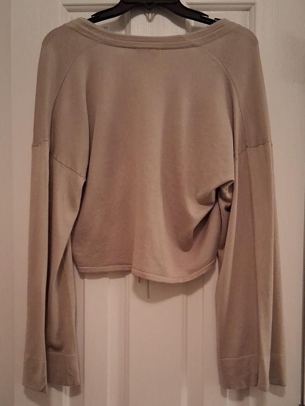 Gray Drawstring Cropped Cardigan - Picture 2 of 2